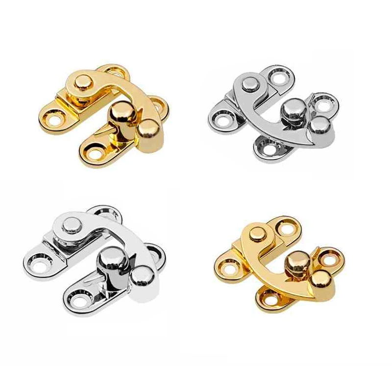 

2PCS Antique Vintage Latch Catch Jewellery Box Hasp Pad Gift Chest Lock Hook Hinges Concealed Buckle Box Accessories