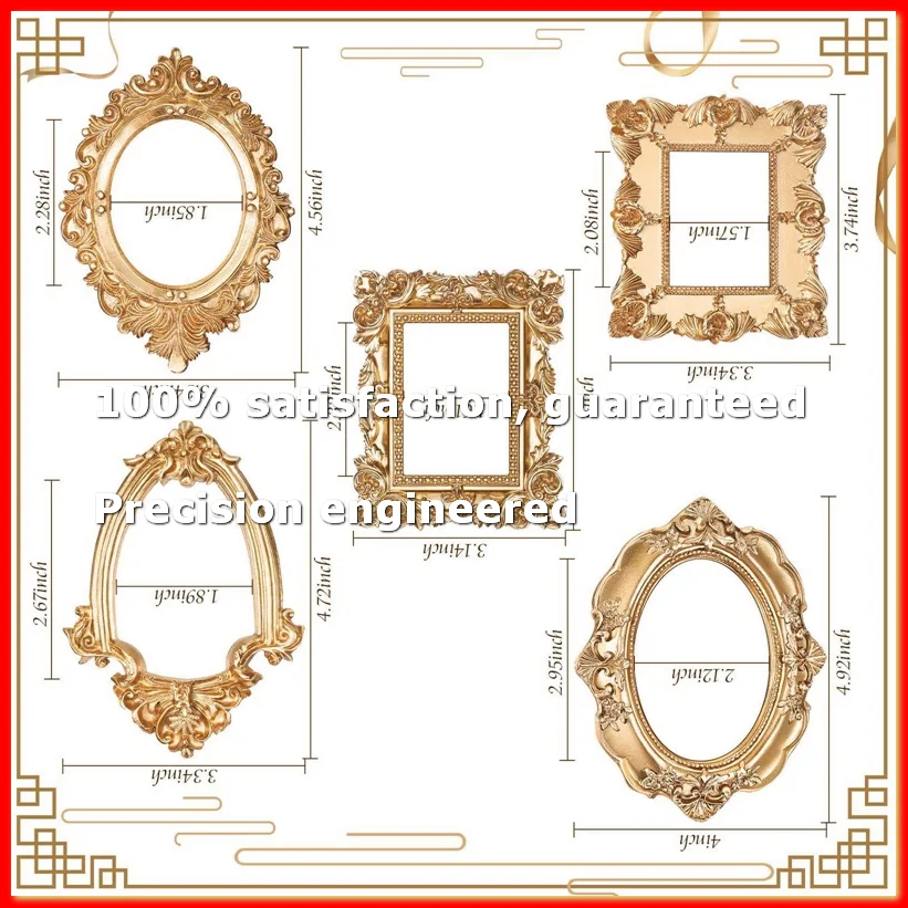 

5Pcs Vintage Resin Picture Frame Wall Hanging Photo Frame Table Top Jewelry Display Frame Holiday Hotel Decor-A73M