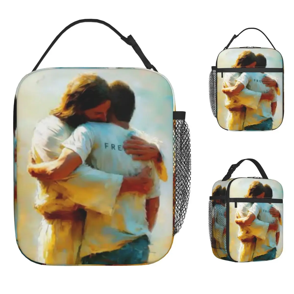 Charlie Kirk Embrace God Freedom Lunchtasche, lustige Lunchbox für Mädchen, Picknick, praktische Kühltasche, Oxford-Druck, Lebensmitteltaschen