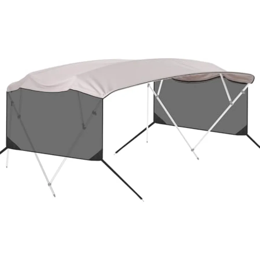 

Universal 4 Bow Boat Bimini Top Replacement Canvas and Detachable Side Curtain with Storage Boot 600D Marine Grade Sun Shade Bo