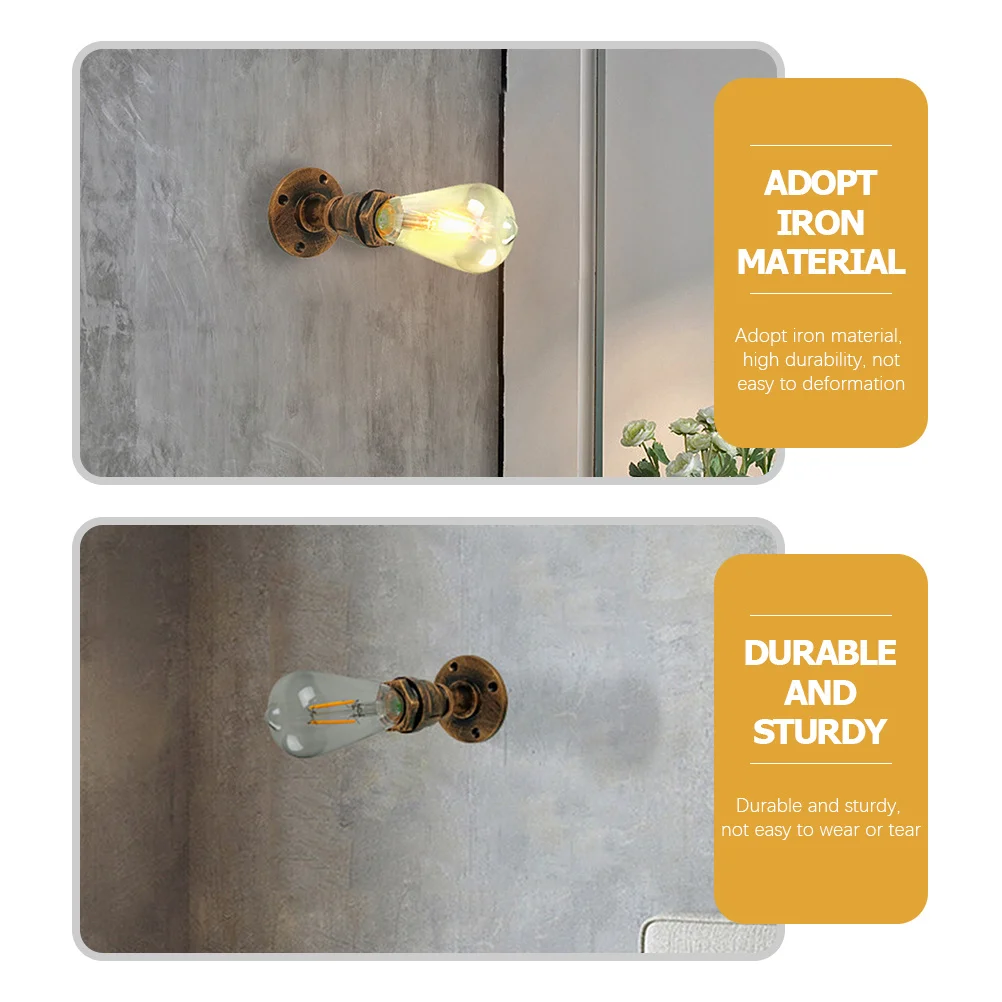 الرجعية الجدار مصباح خمر الحديد السرير الشمعدان لمرآة الممر ديكور المنزل تركيبات الإضاءة نمط ريفي دائم