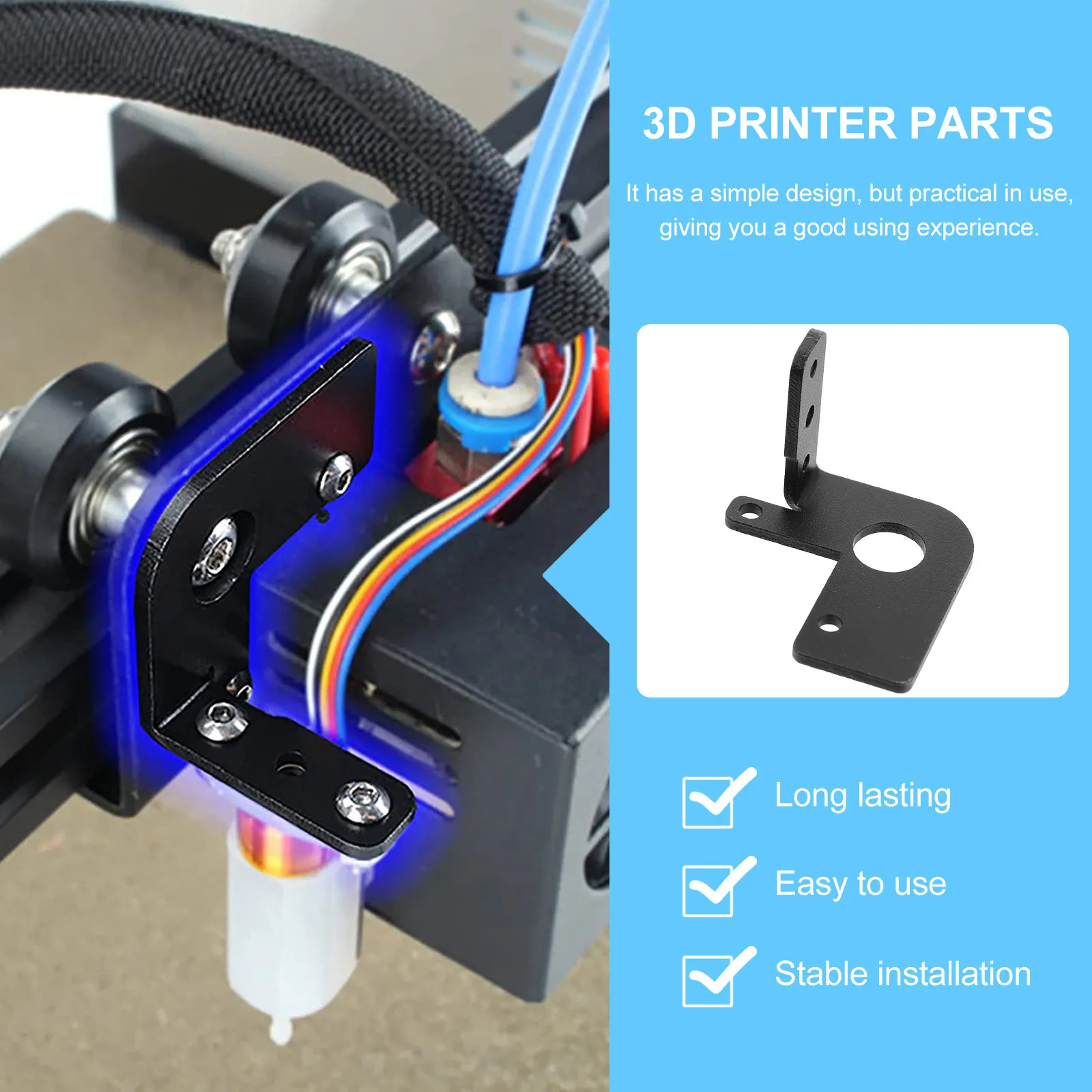 

3D Printer Parts Auto Level Sensor Bracket High Durability Rust Prevention Smooth Polished Surface Easy Use Sensor Support Stand