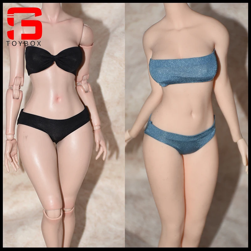 Customized 1/6 Scale Female Tube Top Underpants Strapless Bra Underwear Clothes Model Fit 12'' TBL S52 AT202 Action Figure Body