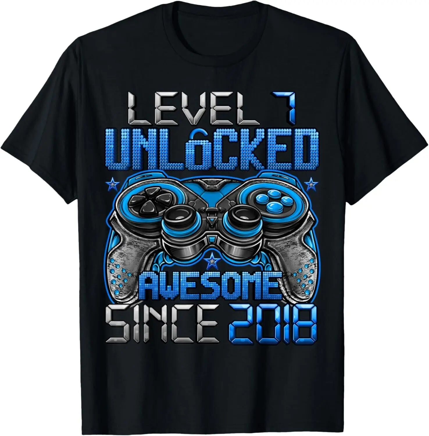 

Level 7 Unlocked Year Old s For Boys 7th Birthday Boy unisex T Shirt