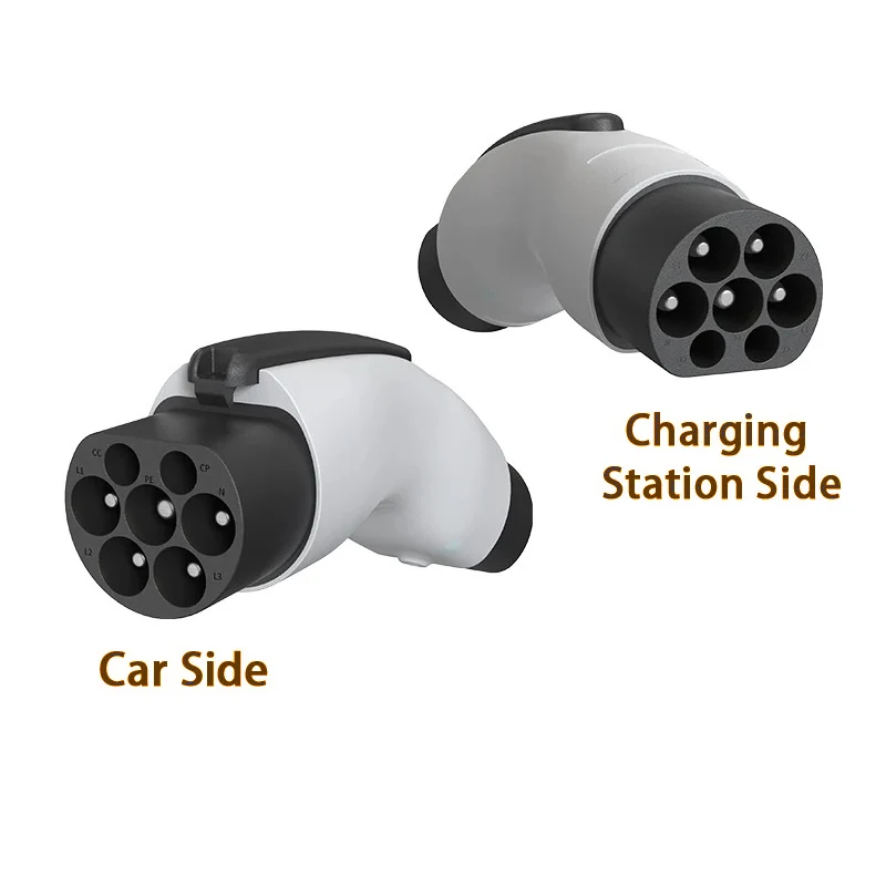 WUFEN 22KW/7KW IEC62196 نوع 2 إلى GBT EV محول شحن محول 220 فولت/380 فولت 32A 1P/3P Type2 GB/T شاحن محول محول