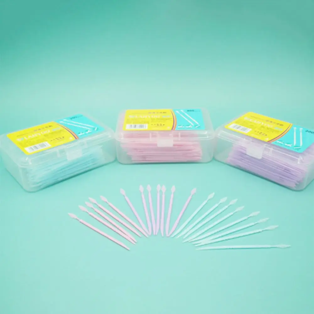 300/60 Pcs Disposable Double-ended Toothpick Portable Gum Care Fish Bone Shaped Interdental Brush Oral Cleaning Plastic