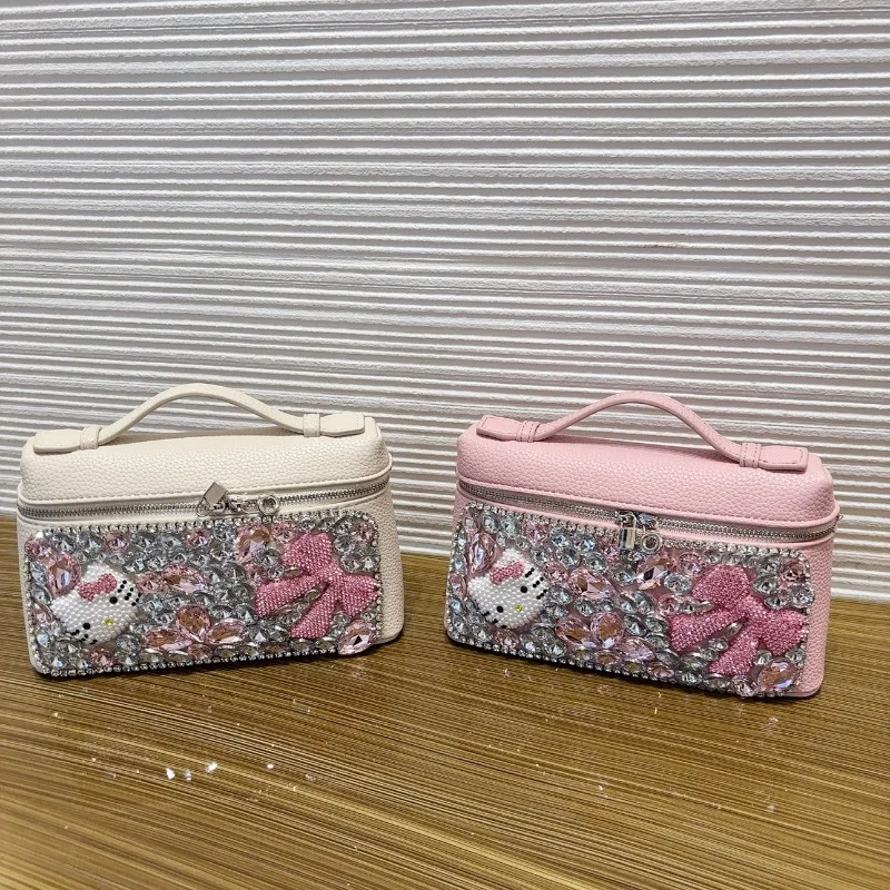 

Новая портативная сумка-ланчбокс Sanrio Hello Kitty Gigi Diamond KT, маленькая квадратная сумка.