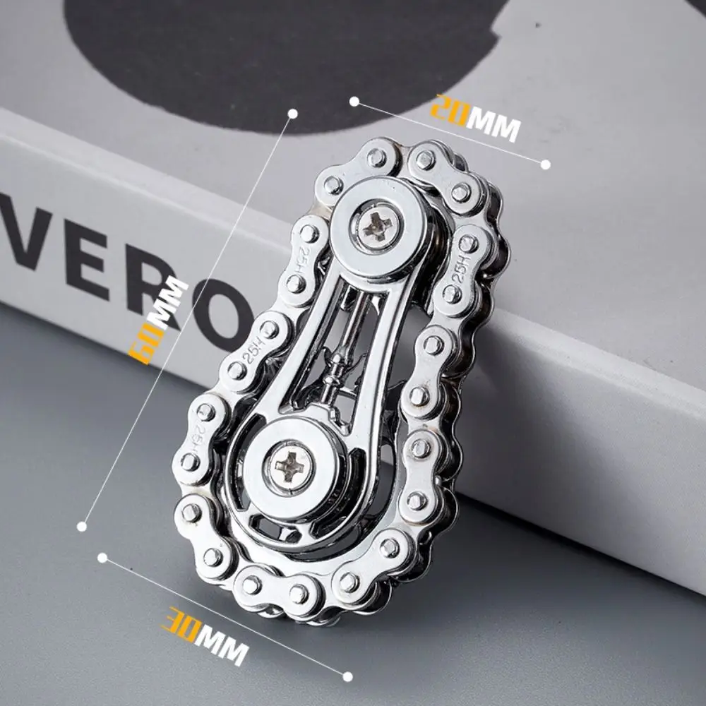 Chains Gear Fingertip Gyro Mechanical Gyroscope Spinning Top Hand Spinner Chain Gear Fingertip Sprocket Metal