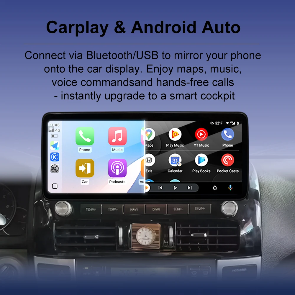 12.3 "GPS الملاحة لتويوتا كامري 2006 -2011 اللاسلكية Carplay أندرويد السيارات BT واي فاي 4G DSP ستيريو QLED شاشة اكسسوارات السيارات #4