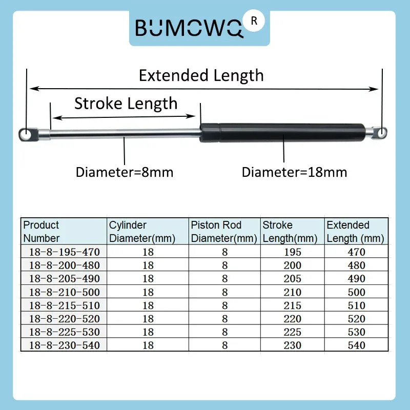 1PC 470mm-540mm 30kg/300N Universal Hydraulic Lift Strut Bars Furniture Strut Bar Gas Shock Absorber Kitchen Cabinet Hinge