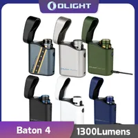 Olight Baton 4 Premium Edition Fighter Pilot and Ti Lantern  Rechargeable 1300 Lumens with Magnetic Charging Cable,