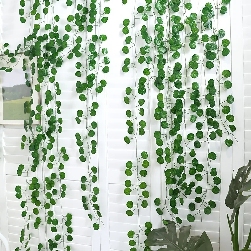 Artificial Ivy Leaf Plant Vine Hanging Wreath Silk Leaf Fake Plant for Home Garden Wedding Wall Decoration Greenery Ivy Garlands