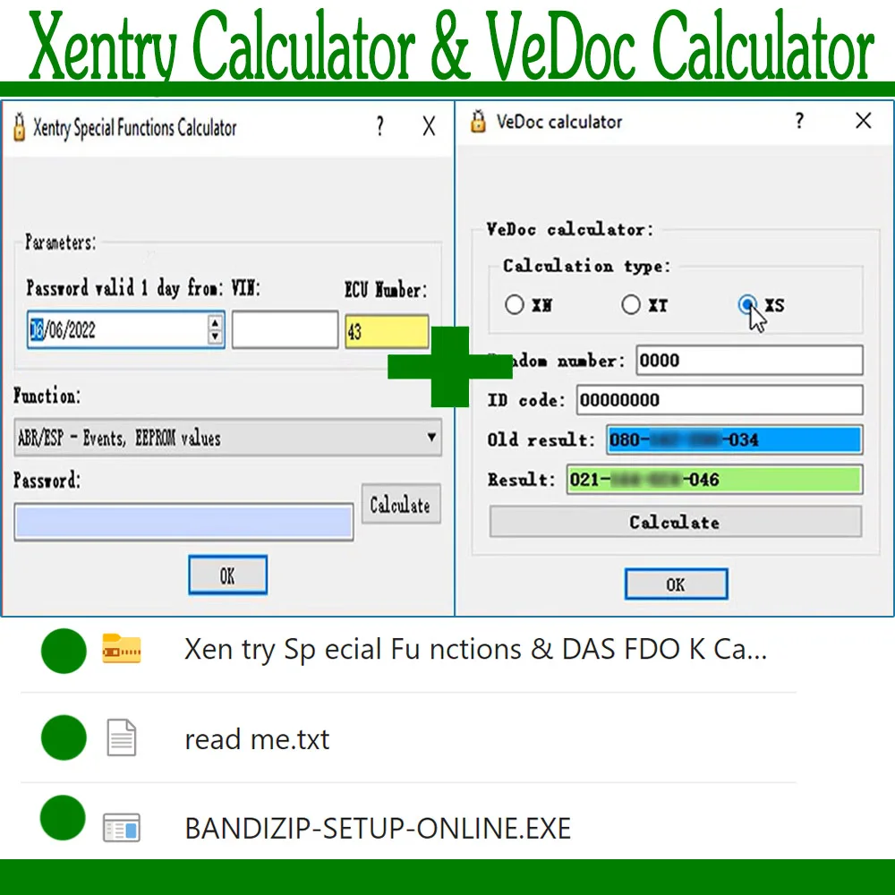 Xentry Special Functions Calculator & DAS FDOK VeDoc Calculator 2018 Diagnostic system for diagnosing problems in Benz vehicles