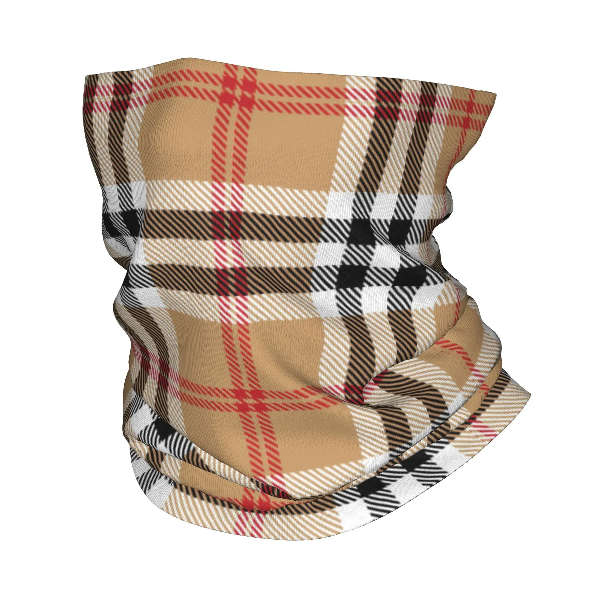 

Classic Scottish Tartan Plaid Bandana Neck Warmer Men Women Winter Balaclava Hiking Ski Scarf Gaiter Geometric Check Face Cover