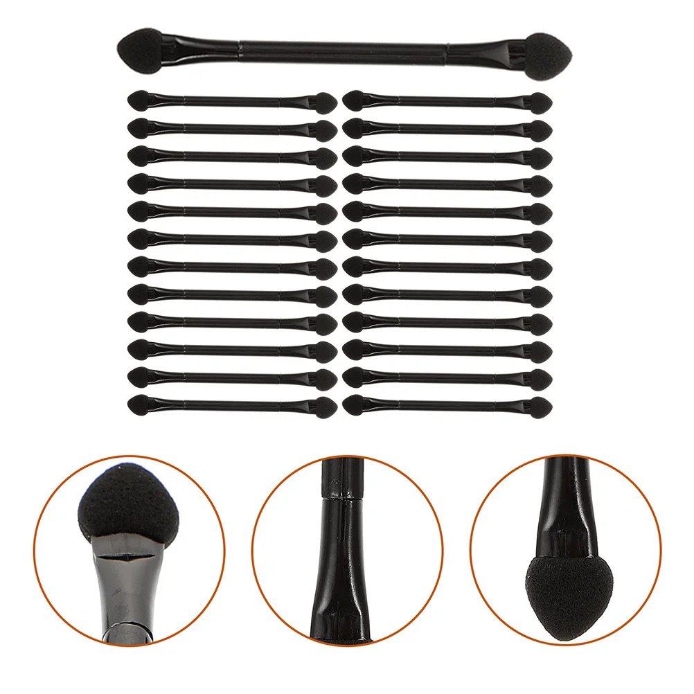 

25 pcs Eyeshadow Sticks Double-Ended Sponge Applicator Dual-Side Portable Makeup Tool Lip Brush Set Beauty Supply