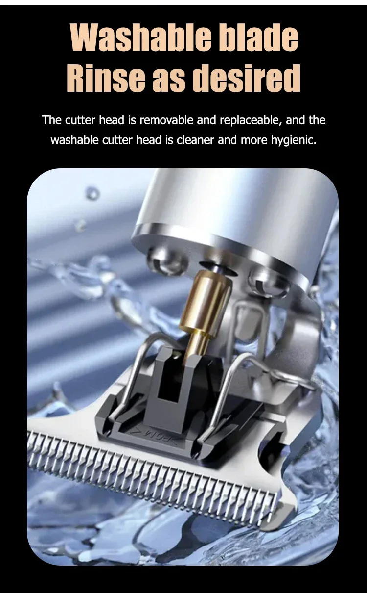 Elektrische Haarschneidemaschine Vintage T9 Clipper Haar wiederaufladbar Mann Rasierer Trimmer für Herren Friseur professioneller Haarschneider – Detail 12