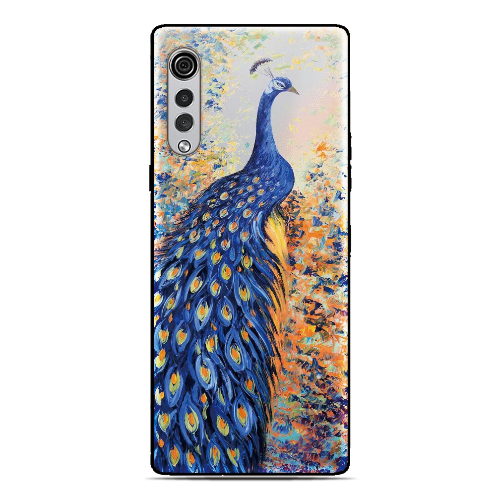 Funda trasera de plumas de pavo real para UMIDIGI G9 G9A G9C G9T Note 90 90C 90A G5 G6 G3 Power 5 5s 7 7s F1 A9 A11 A13 Pro Max