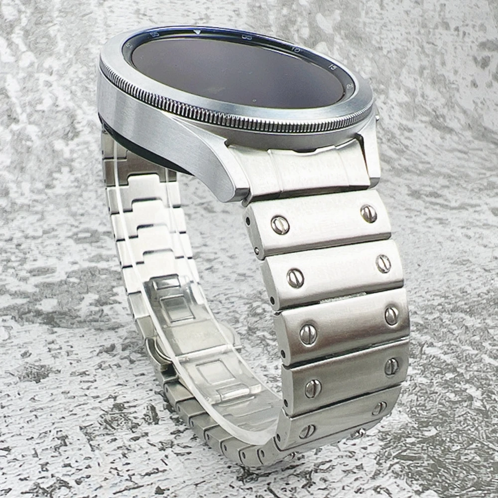 

For Samsung Galaxy Watch 6 47mm 43mm Curved Steel Band Watch 4 Classic Correa for galaxy watch 5 pro Metal Bracelet Accessories