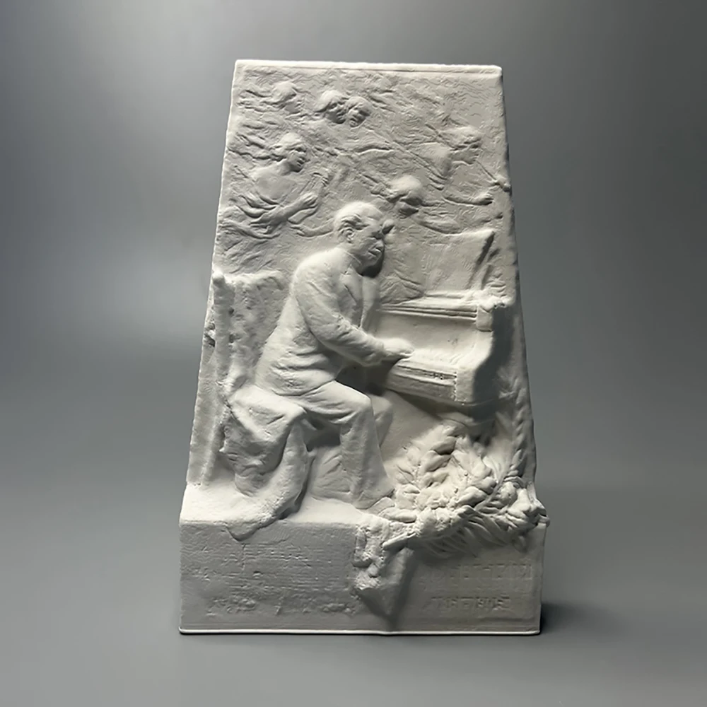 

Европейская фигура, гипсовая скульптура, украшение для дома, офиса, кабинета, украшение для рабочего стола, рельефная скульптура пианиста, подарок на день рождения