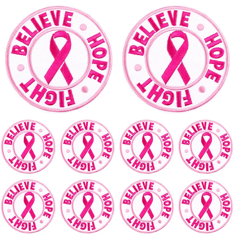 10PCS/lots Believe Hope Fight Patch Iron On Patches For Clothing DIY Cartoon Letter Patches On Clothes Jacket Jeans Sew Applique