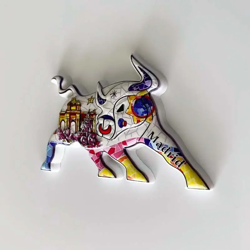 3D Resin Spain Madrid Alcala Gate Bull Fridge Magnet Decoración Hogar Magnets for Fridge