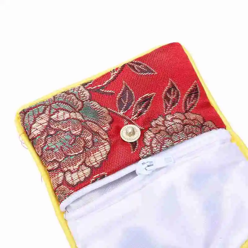 12 In 1 Small Jewelry Box Jewelry Red Jewelry Bag Embroidered Silk Cloth Bag Coin Purse