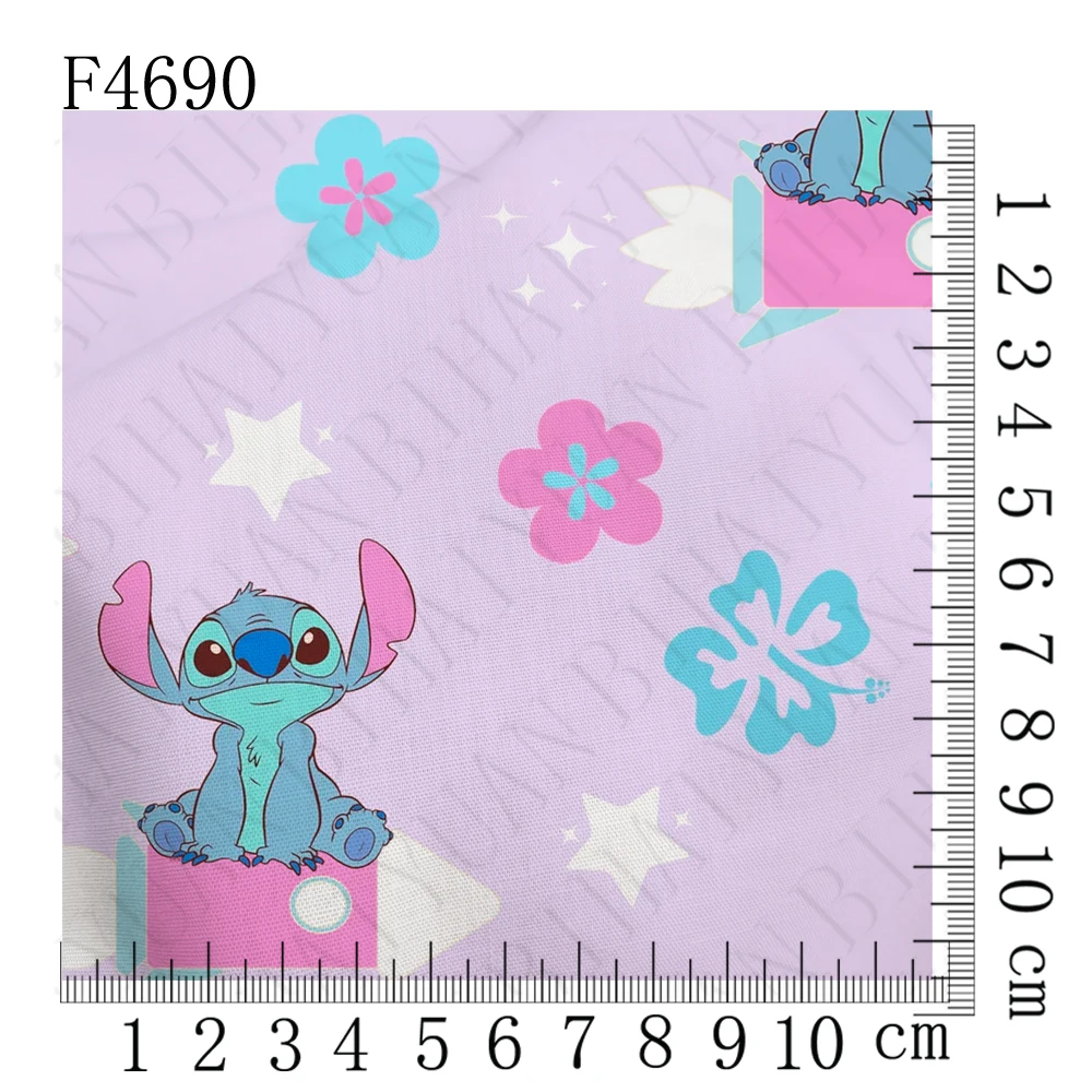 Stitch and Angle Anime peripherals Fabric 45*140cm DIY Sewing Patchwork Quilting Baby Dress Printed ployester cotton Fabric