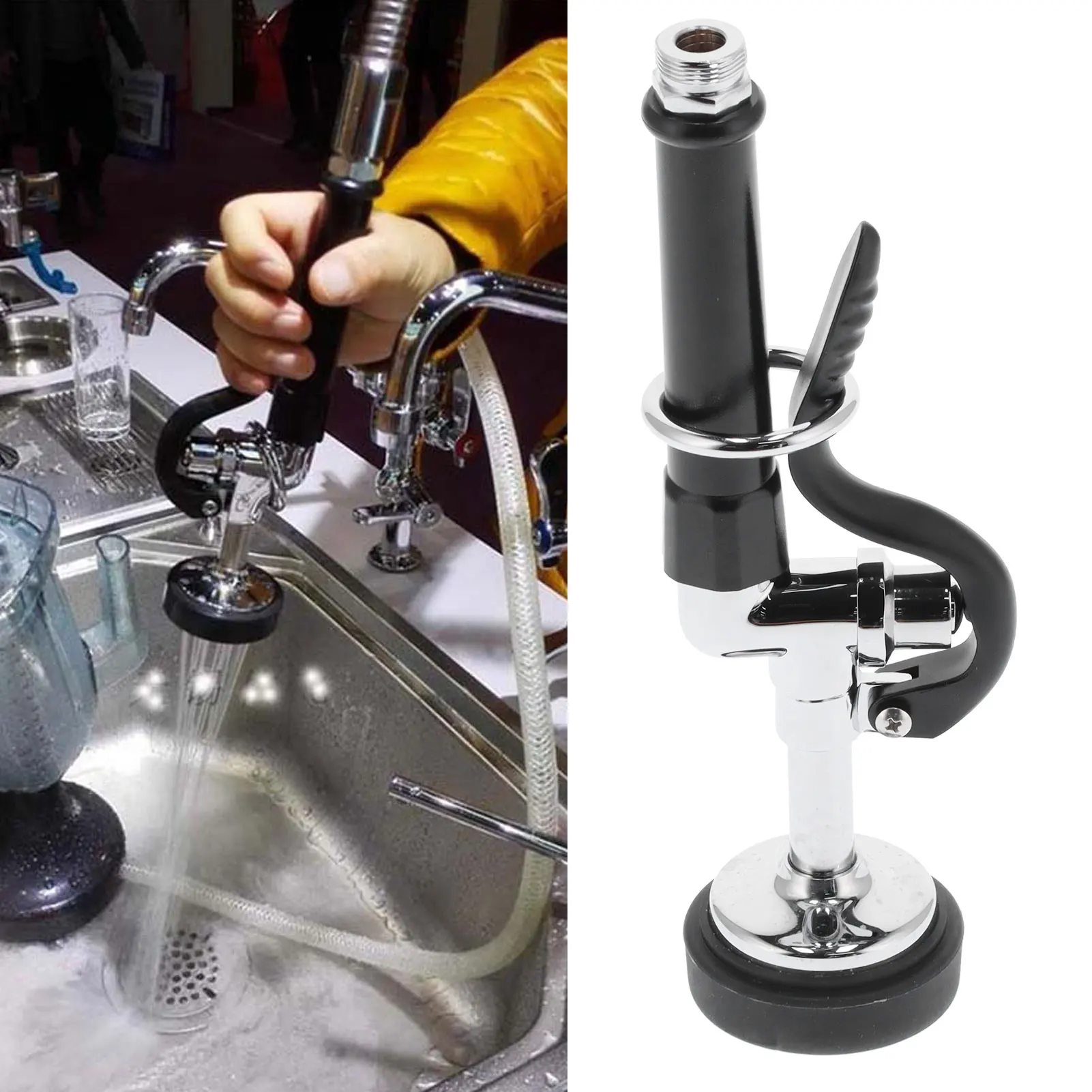Commercial Faucet Sprayer High Pressure Rinse Faucet Spray Head Accessory 304 Stainless Steel for Restaurant