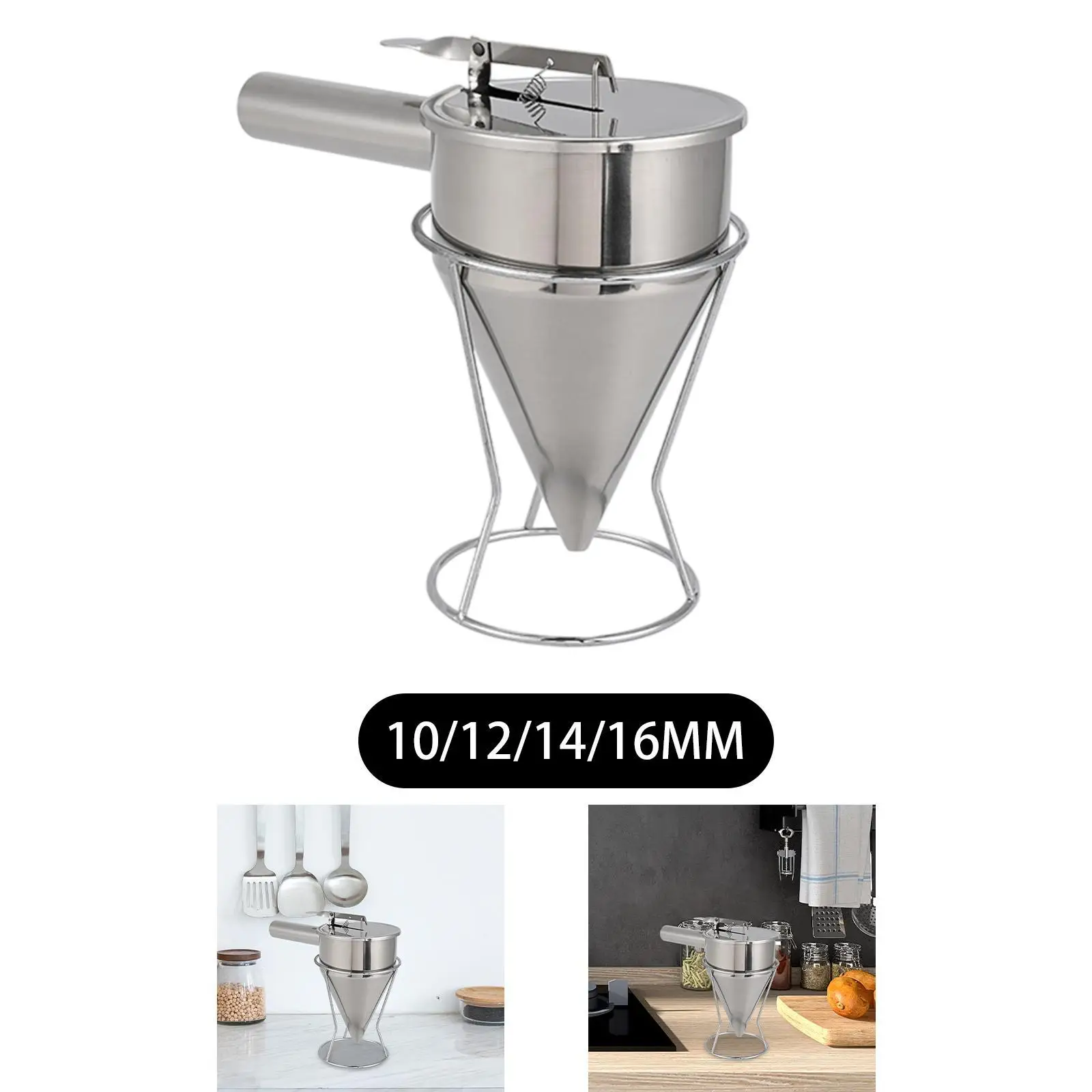 

Stainless Steel Funnel with Stand Candle Wax Pourer Pancake Batter Dispenser