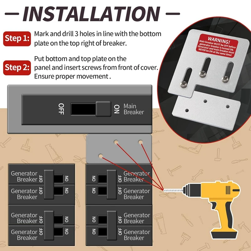 New Generator Interlock Generator Control Link Hardware Breaker Panel Switch 150 Or 200A Breaker Box