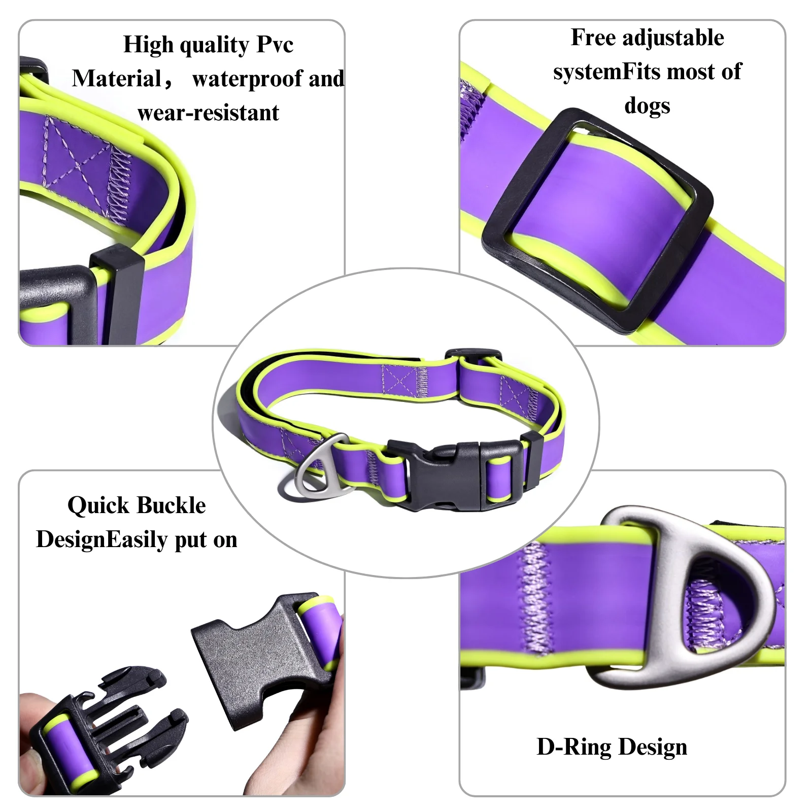 Collier pour chien réglable et imperméable avec boucle rapide_voghion.com