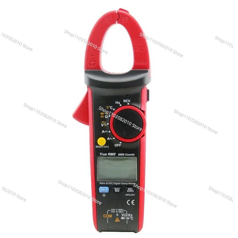 Pinza Amperimétrica Digital UT216C 600A, Medidor de Voltaje y Corriente CA/CC True RMS con Auto-Rango