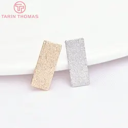 (2277) 10PCS 5x12MM 24K Gold Color Brass Rectangle Stud Earrings High Quality Diy Jewelry Findings Accessories Wholesale