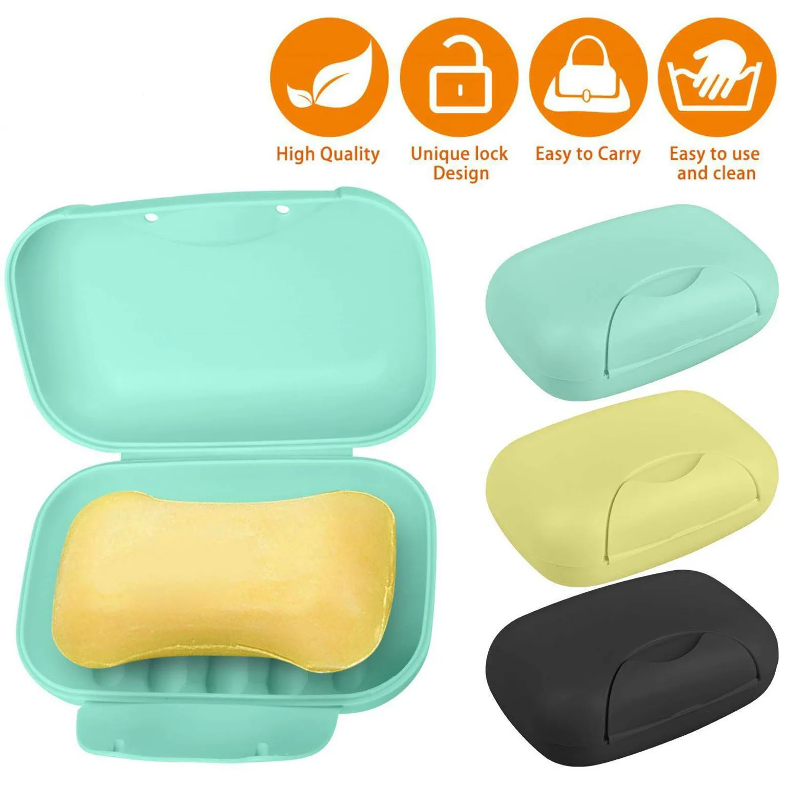 Travel Soap Box Dish Plate Case Plastic Case Holder Container Wash Shower Home Shower Lid Sealed Bathroom Sealed Soap Case