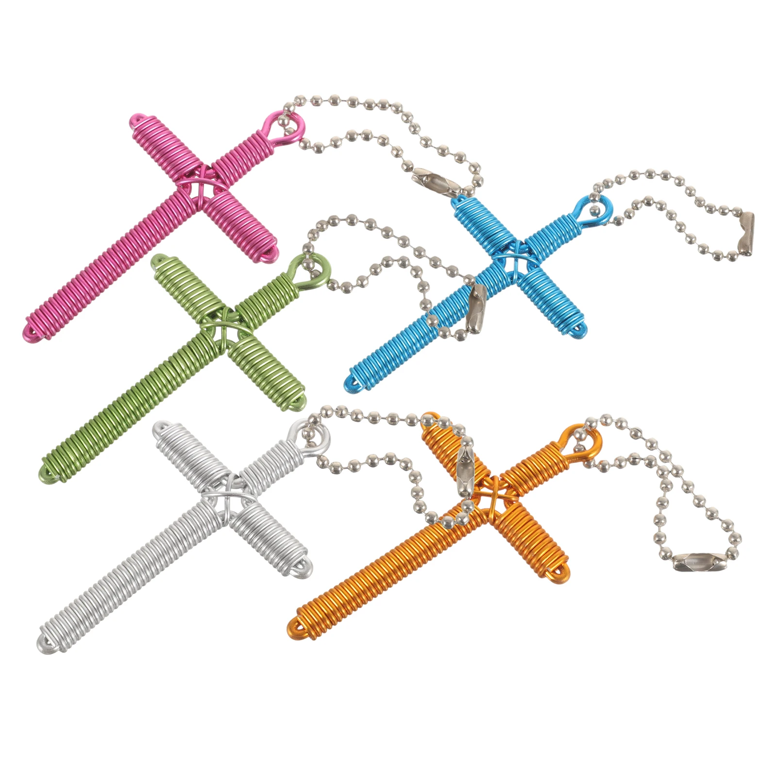 

5pcs Mini Aluminum Cross Charms Keychain Pendants Jewelry Making Accessories Diy Bracelet Necklace Crafts Religious Hanging