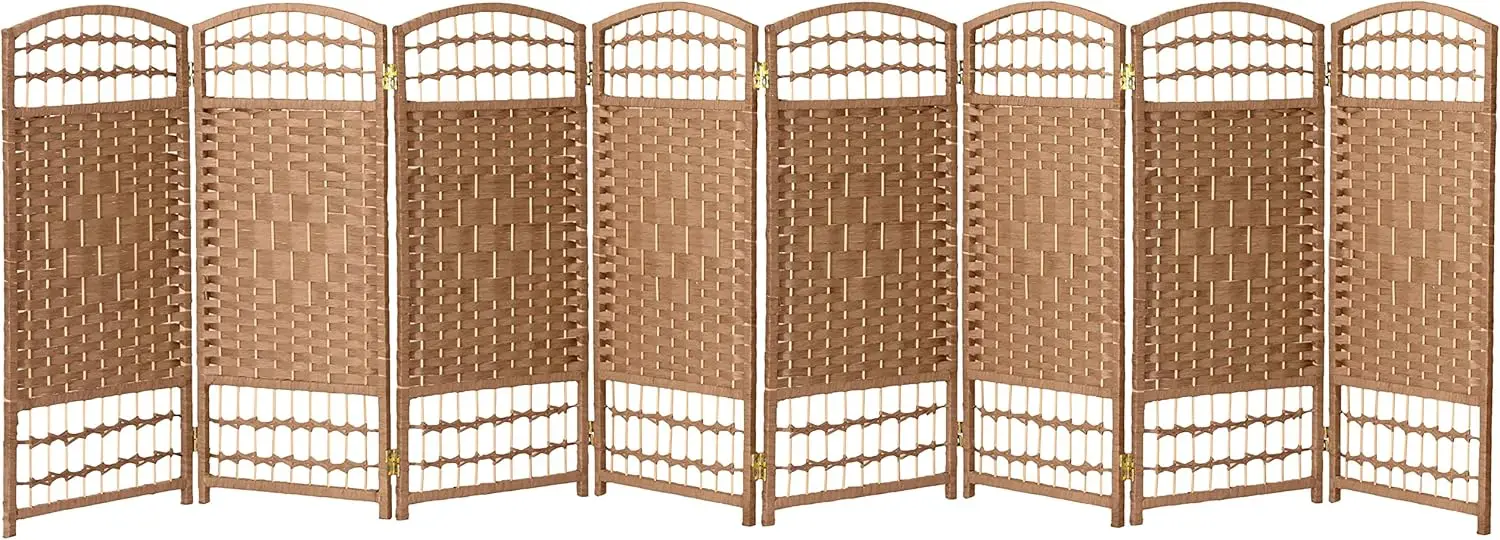 3 Ft. Short Fiber Weave Folding Screen - Natural - 8 Panels