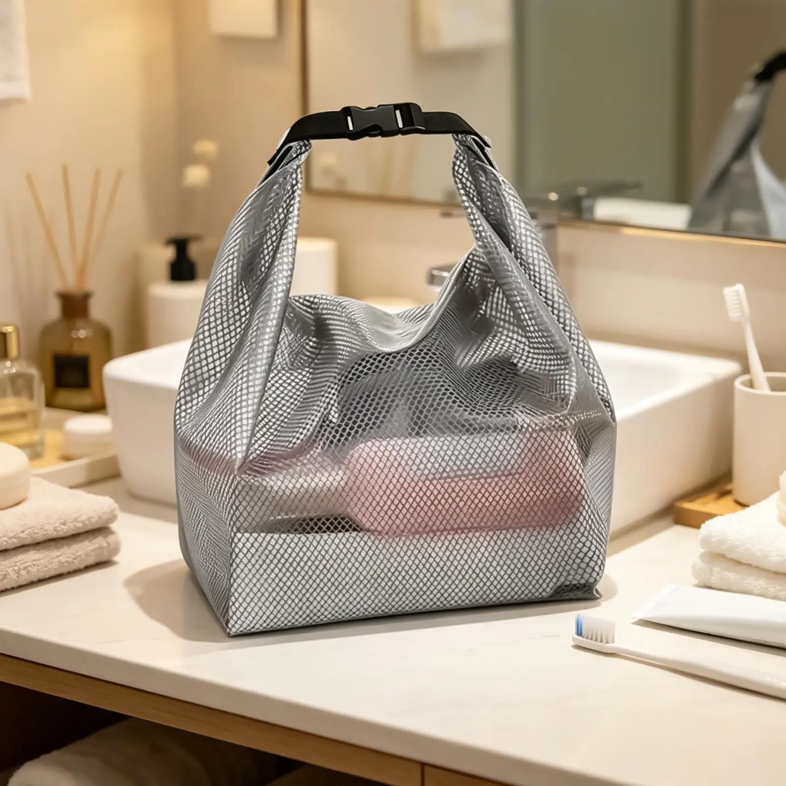 Waterproof Cosmetic Storage Bag Spacious Organizer Practical Pouch For Women Vacation Daily Skincare And Toiletry Arrangement
