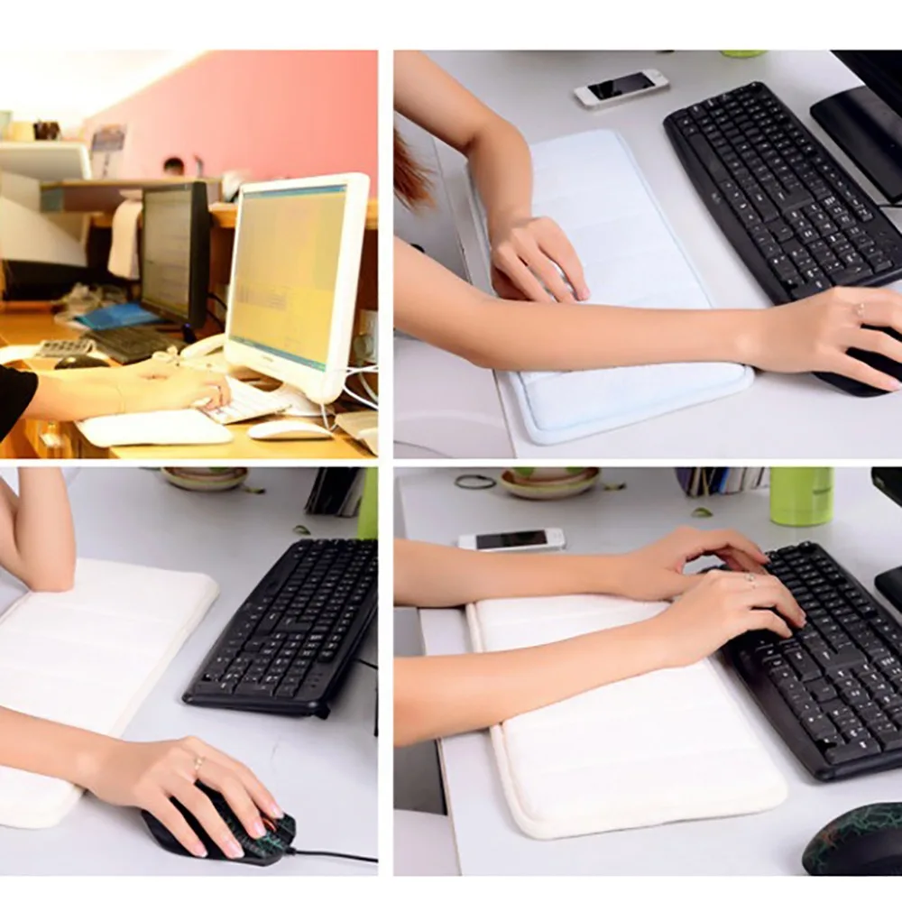 60x20cm Size Keyboard Elbow Pad Anti-slip Base Memory Cotton Computer Wrist Mat Ultra Soft Gift Packaging Cotton Wrist Rest