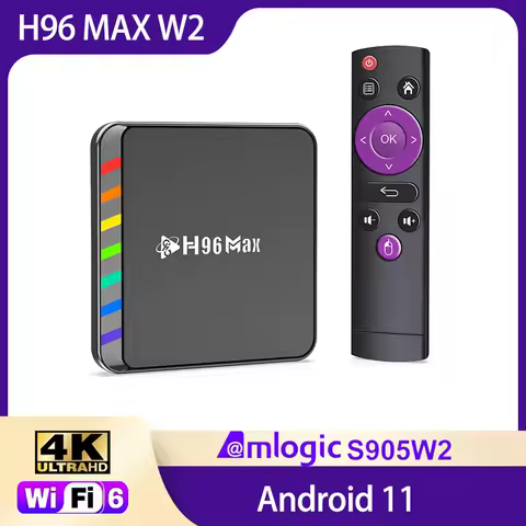 H96 MAX W2 Smart TV Box Android 11 Amlogic S905W2 AV1 Quad Core 4G 32G 64G Support 4K Video BT Wifi6 Media Player Set Top Box