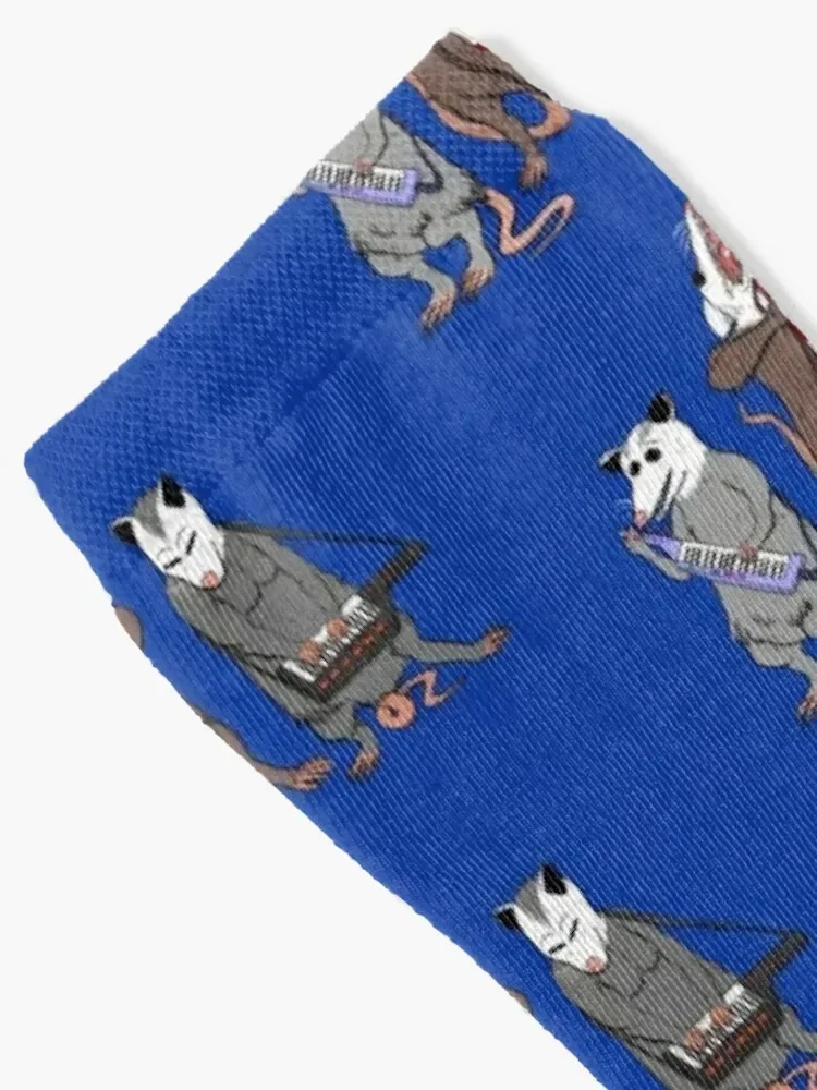 3 Opossums Playing Keytars Socks crazy hip hop cute retro Socks Women's Men's