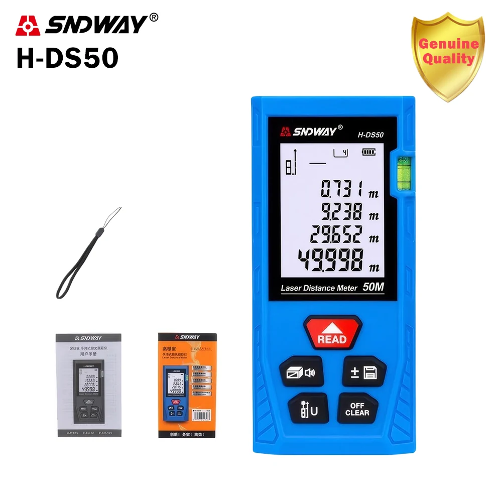 SNDWAY Laser Distance Meter Roulette Ruler Distance Measuring Tape 50m 70m 100m Rangefinder Digital Range Finder