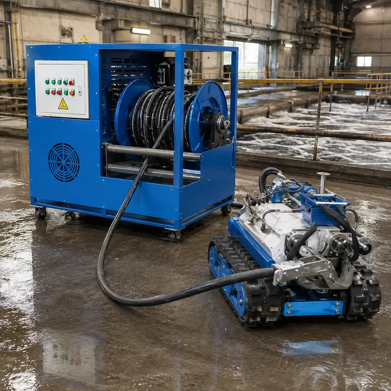 Compact Underwater Cleaning Rover for Wastewater Plant Maintenance Customized with Rubber Tracks Robotic Dredging Machine
