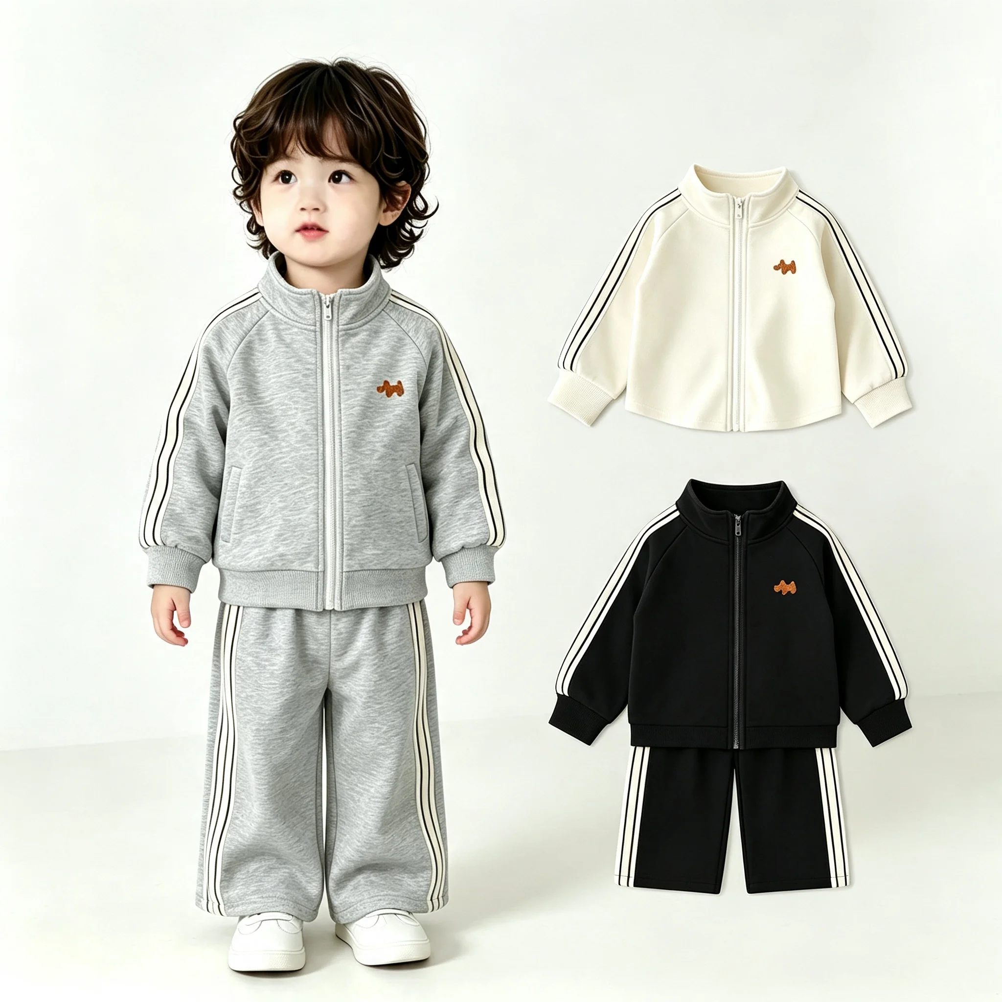 Girls' Hoodie Set Autumn New Item 2026 High Neck Fashionable Western-style Clothes Baby Sports Two-piece Set Children's Clothing