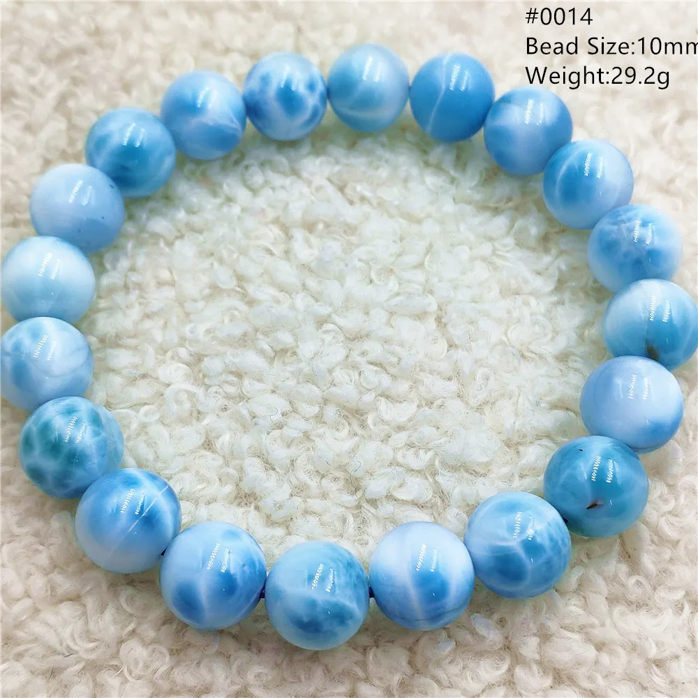 Natural Blue Larimar Round Beads Bracelet Pattern Jewelry Blue Larimar Women Men AAAAAAA