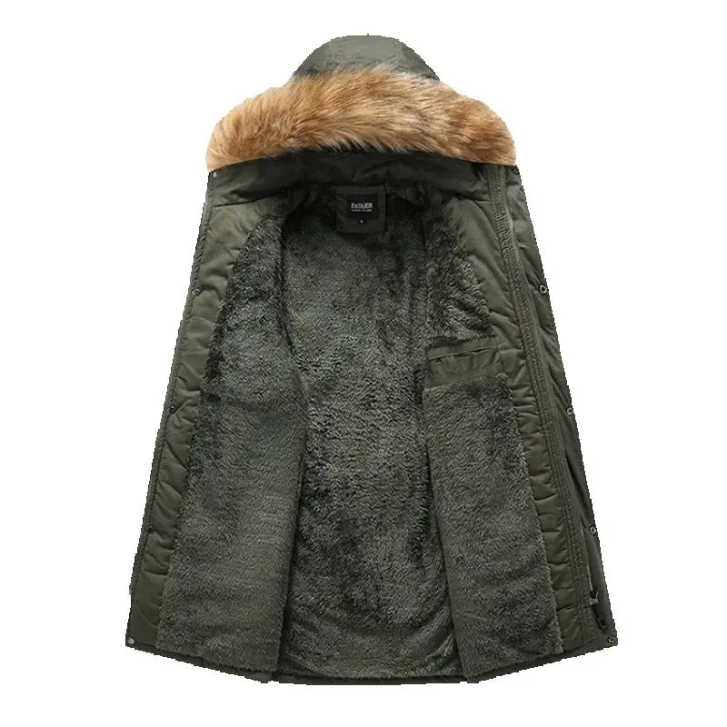 Men's Winter Cotton-Padded Jacket Thickened Oversized Hooded Mid-Length Casual Washable for Middle-Aged And Young