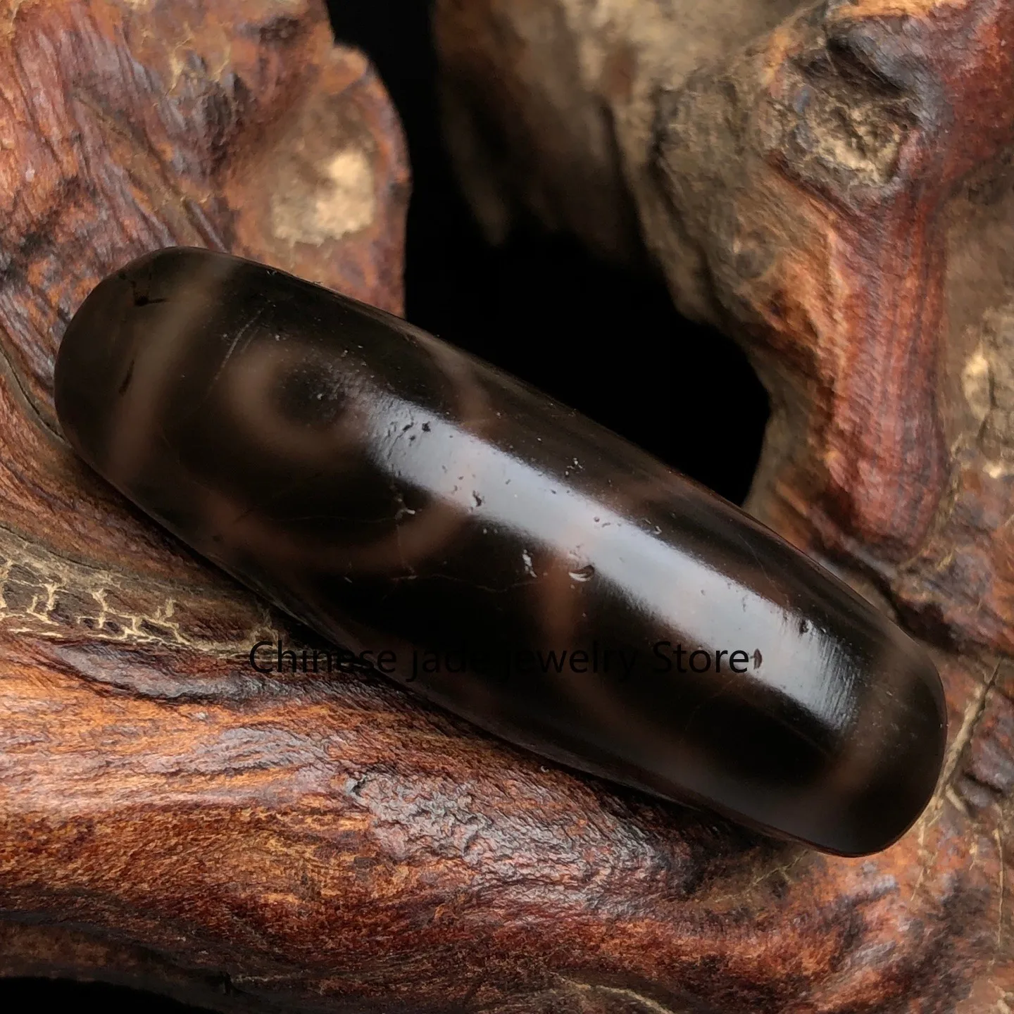 Rare Tibetan Buddhism Agate 6 Eyes Totem Dzi Bead Amulet Necklace Pendant G5671
