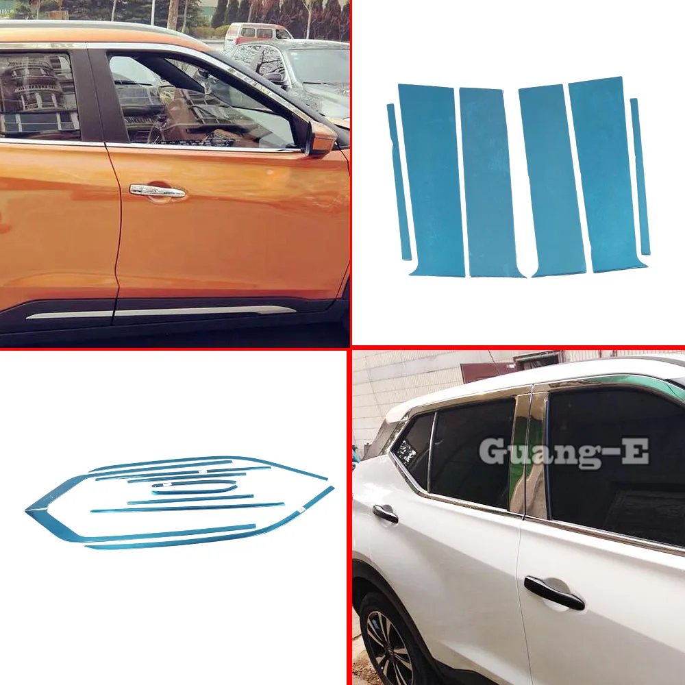 

Stainless Steel Glass Window Garnish Pillar Middle Column Trim Hoods Cover For Nissan Kicks 2017 2018 2019 2020 2021 2022 2023