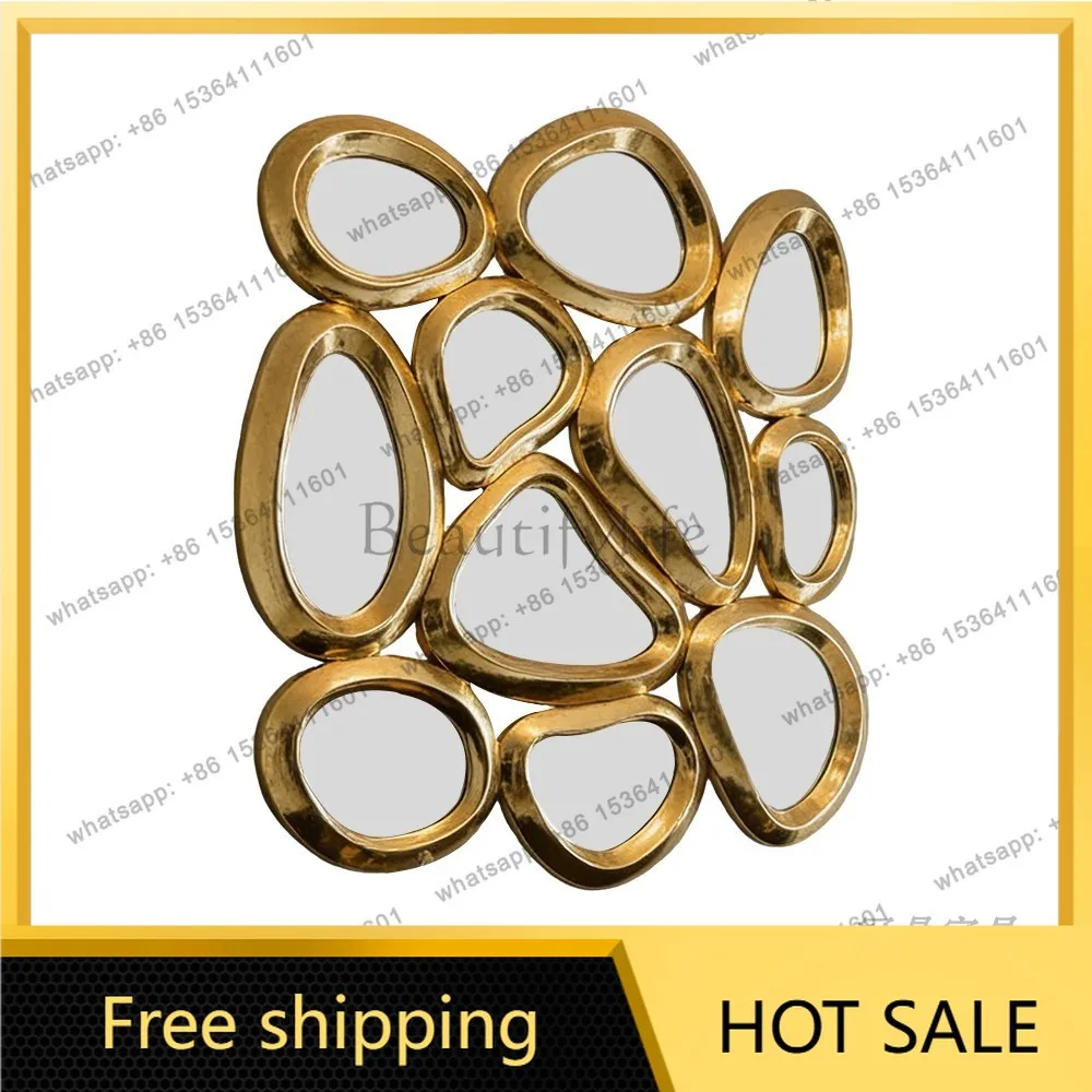 XX. American retro style entrance decorative mirror European style irregular living room combination mirror