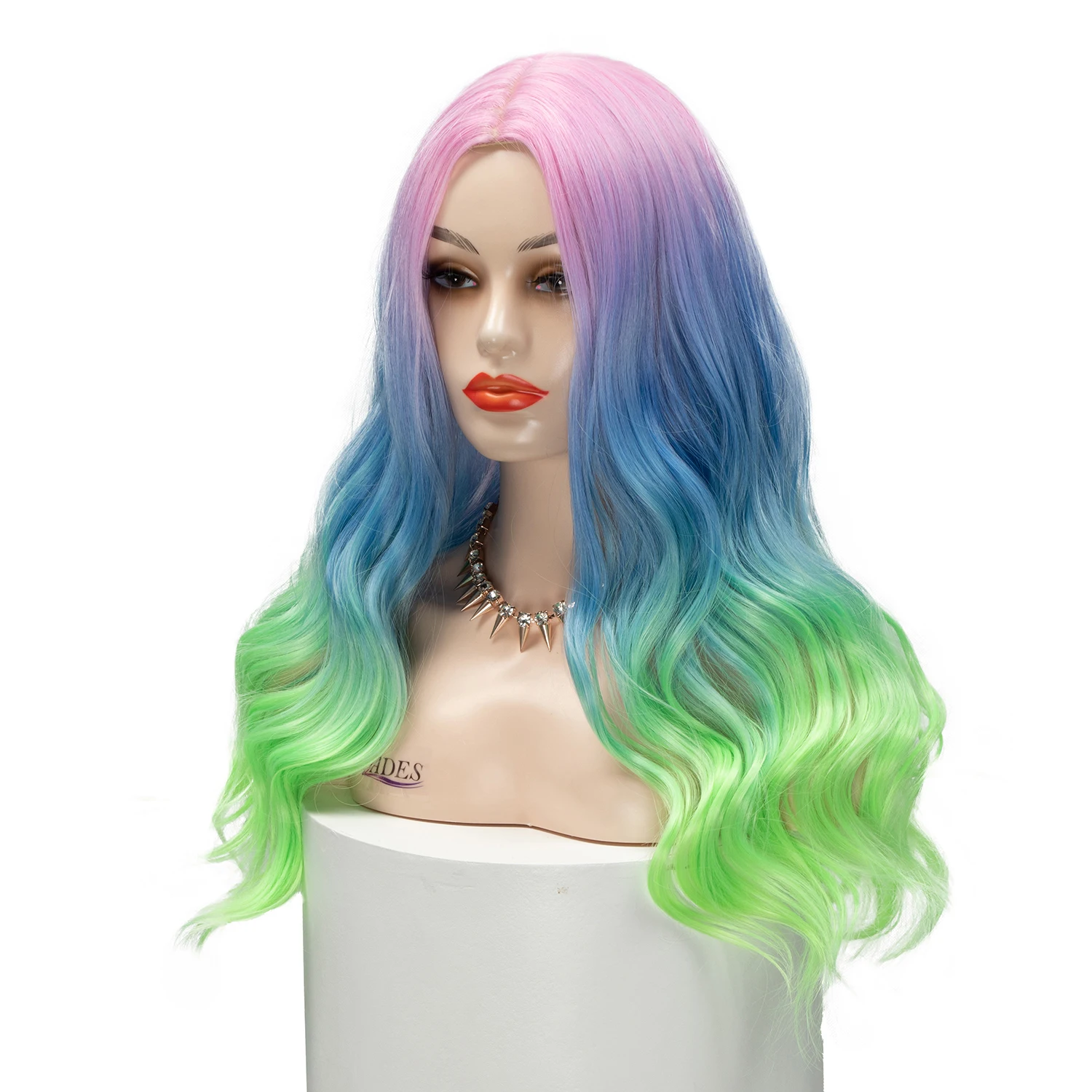 Synthetic Wig For White Black Women Cosplay Wigs Head Colorful False Hair Extensions Wigs Perruque Peruca Halloween BY031