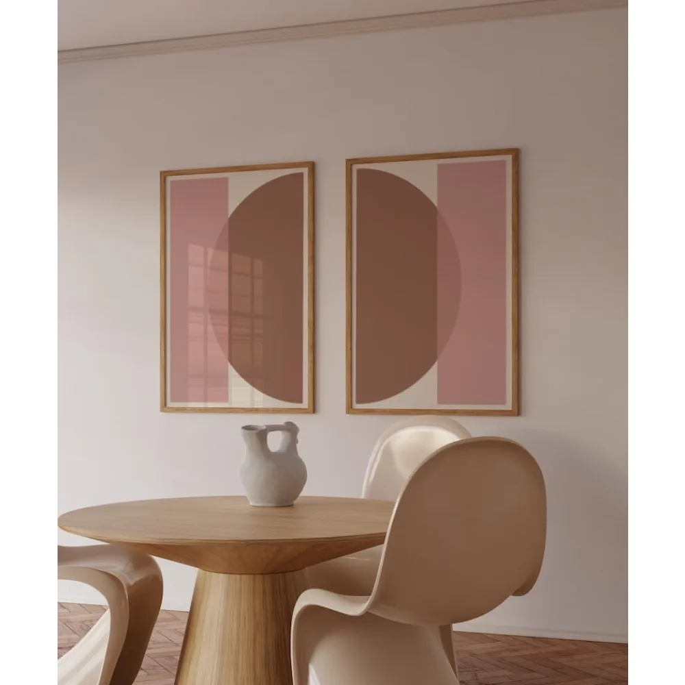 Mocha Mousse Abstract Print Set, Mid-Century Modern Wall Decor (Digital Download)